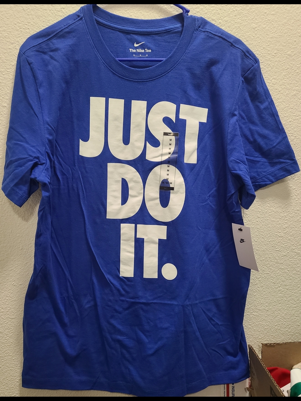 Nike Men’s Short Sleeve Tee in Royal Blue with White 'JUST DO IT.' Print